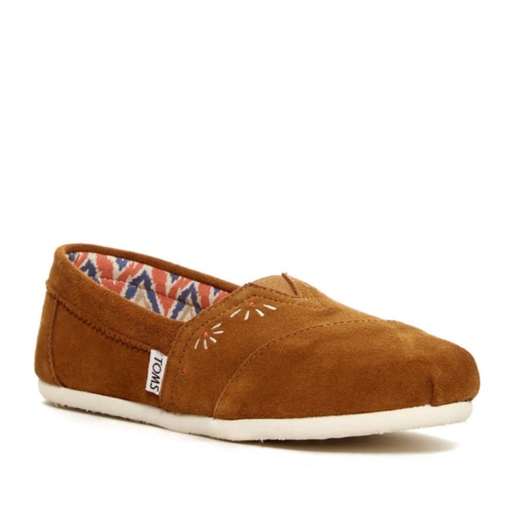 TOMS Suede Embroidered Slip-Ons
